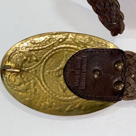 VINTAGE GENUINE LEATHER MADE IN INDIA UNIXES BELT SIZE L - Picture 8 of 11